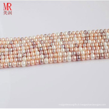 10-11mm Multi Color Fresh Pearl Pearl Strand, Button Round